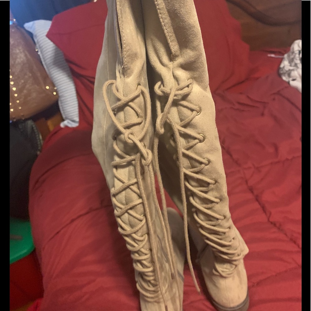 Brand new Charlotte Russe lace up tan boots size 8